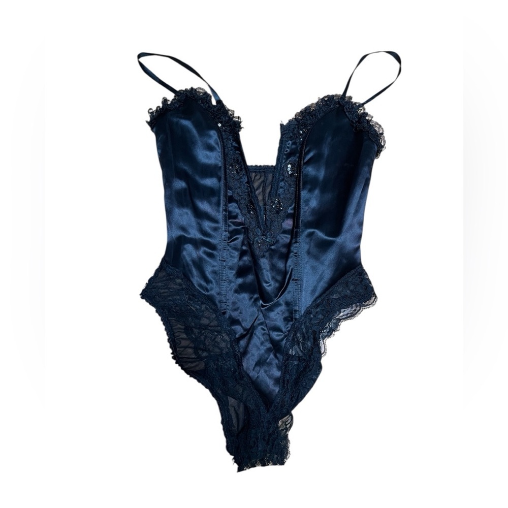 Frederick's of Hollywood Black Lace Trim Chemise